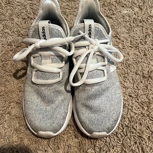 grey adidas running shoes